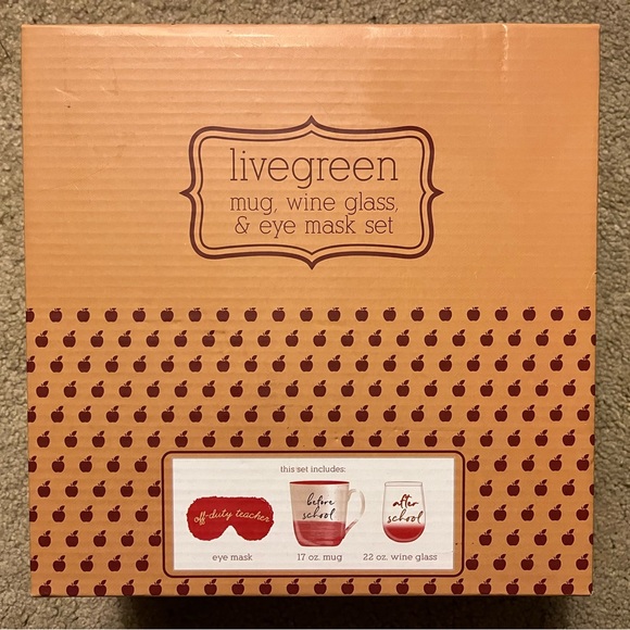 Teacher Mug, Wine Glass and Eye Mask Set - livegreen - Picture 5 of 7